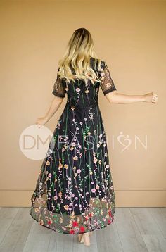 Diana Embroidered Black Floral Dress - DM Exclusive Quality online women’s modest clothing & accessories boutique. Everything you need at unbeatable prices. Modest dresses Modest bridesmaid dresses, modest missionary dresses, mother of the bride dresses Modest swim designs. One pieces, tankinis, midkinis, and more! Fitted Floral Embroidery Maxi Dress For Garden Party, Fitted Floral Embroidered Midi Dress For Casual Wear, Black Embroidered Maxi Dress For Spring, Spring Floor-length Embroidered Dress, Spring Embroidered Floor-length Dress, Spring Fitted Embroidered Maxi Dress, Spring Embroidered Fitted Maxi Dress, Fitted Embroidered Maxi Dress For Spring, Fitted Embroidered Casual Dress For Spring