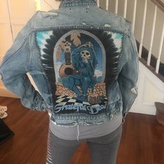 Authentic Never Worn Brand New Amiri Denim , Also Comes With 4 Extra Patches .... Hot & Sexy Has Price Tag Attached . Fitted Blue Denim Jacket With Graphic Print, Edgy Distressed Blue Denim Jacket, Edgy Blue Distressed Denim Jacket, Price Tag, Jean Coat, Jean Jacket, New Color, Denim Jacket, Color Blue