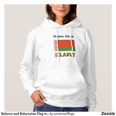 Belarus and Belarusian Flag with Your Name Hoodie Kenyan Flag, Mom Hoodies, Women's Hoodies, British Flag, Clothing Design, Personalized Hoodies, Women Hoodies Sweatshirts, Womens Basic, Style Trends