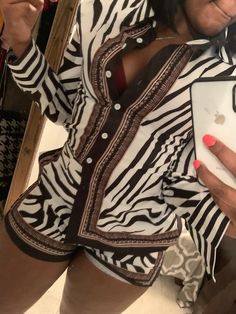 FREE SHIPPING Women Zebra Print Buttoned Shirt Zipper Short Sets Full Casual Single Breasted Turn-down Collar Shirt Above Knee Mini Short JKP2894 Zebra Print Shorts Outfit Black Women, Cheap Zebra Print Summer Tops, White Zebra Print Casual Tops, Casual Long Sleeve Zebra Print Tops, Striped Pant, Buttoned Shirt, Zipper Shorts, Spring Zebra Print V-neck Top, Mini Short