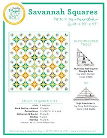 the pattern for savannah squares is shown in green and yellow