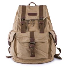 Gootium Canvas Backpack Rucksack #21101 Beige Softback Backpack For Outdoor, Durable Backpack For Travel And Back To School, Casual Rectangular Backpack For Adventure, Beige Backpack For Outdoor Activities, Casual Adventure Backpack, Beige Standard Backpack For Outdoor, Casual Adventure Backpack Shoulder Bag, Durable Canvas Standard Backpack, Casual Bags For Adventure And Back To School