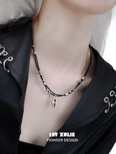 【High Quality Materials】 Crafted with finesse, these necklaces combine the strength of copper, the allure of 18k platinum, and the charming character of a chic leather cord. 【Size Details】 These necklaces have a total length of 49cm (39cm + 10cm extension chain) and weigh approximately 8 grams. 【 Novel Design】 The alluring black color lends an air of sophistication to this necklace. It's a fashionable and trendy accessory that pairs seamlessly with casual and punk-inspired outfits alike. Its ada Leather Necklace For Gifting, Trendy Silver Leather Jewelry, Everyday Silver Leather Necklace, Leather Pendant Jewelry For Gifts, Minimalist Silver Leather Jewelry, Leather Choker Jewelry As A Gift, Elegant Leather Necklace For Formal Occasions, Punk Inspired Outfits, Chic Leather