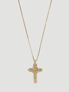 THE CRUCIFIX NECKLACE Crucifix Necklace, Gold Chains For Men, Gold Cross Necklace, Gold Cross Pendant, Jewelry Fashion Trends, Jewelry Lookbook, Dream Houses, Mens Pendant, Cross Jewelry