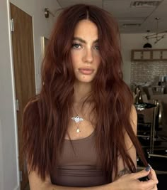 Copper Level 7 Hair, Orange Balayage Hair, Orange Brown Hair, Copper Brown Hair Color, Copper Brown Hair, Copper Hair Color Ideas, Brown Hair Inspo, Ginger Hair Color