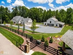 this is an aerial view of a large home