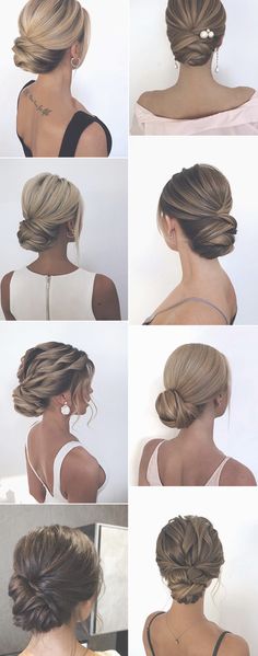 the back of a woman's head with different hairstyles