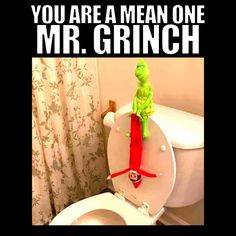 an image of a toilet with the caption you are a mean one mr grinch