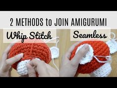 two photos showing how to crochet an amigurum with the same stitch