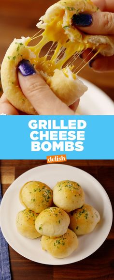 Grilled Cheese BombsDelish Grilled Cheese Bites, Maryland Crab Cakes, Best Grilled Cheese, Bombe Recipe, Homemade Pickles, Cheese Appetizers, Buffalo Chicken Dip, Best Food Ever, Crab Cakes