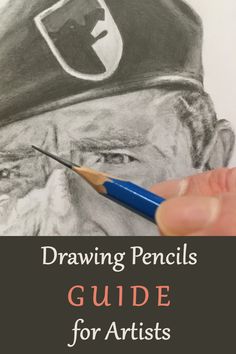 a drawing pencils guide for artists with an image of a man's face