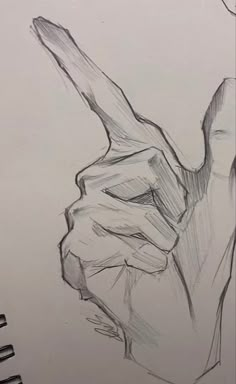 a pencil drawing of a hand holding something