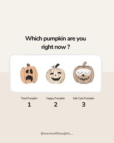 Mental health check-in 🎃 ↓ Which pumpkin are you right now? + Follow @wavesofthoughts__ for more mental wellness content 🤍 #mentalwellbeing #mentalhealthtips #mentalhealthisimportant #mentalhealthhelp #mentalhealthcare mental health check in, mental wellbeing Halloween Branding, Esthetician Humor, Hoc Summer, Esthetician Posts, Glow Bar, Esthetician Inspiration, Wellness Content, Kris Exo, Esthetician Room Decor