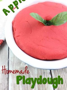 homemade playdough recipe for toddlers to make with apples and watermelon