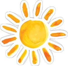 an orange and white drawing of a sun