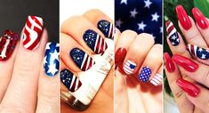 50 Popular 4th Of July Nails That You Must Try In 2023 Nails Fireworks, July Nails Ideas, Nails Stripes, Nails Plain, Nails Long Square, 4th Nails, Short Nails Summer, 4th Of July Nail, Nails Round