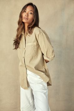 The Weekend Shirt in Sandbar Spring Palette, Color Story, Utility Pants, Woven Top, Weekend Vibes, Color Stories, Women's Shirts, The Weekend, Oatmeal