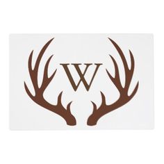 deer antlers with the letter w on them