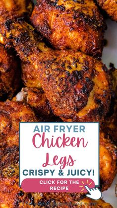 air fryer chicken legs crispy and juicy click for the recipe