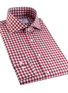 Wine Gingham Cutaway - The Ben Silver Collection Classic Gingham Cotton Dress Shirt, Classic Gingham Dress Shirt For Business, Formal Gingham Cotton Dress Shirt, Ben Silver, Mens Polo T Shirts, French Cuff Shirts, Check Shirts, Men Fashion Casual Shirts, Elevation Design