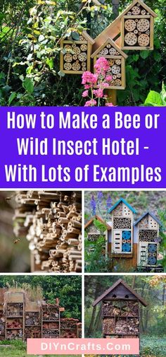 how to make a bee or wild insect hotel with lots of examples