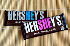 hershey's milk chocolate bar on bamboo mat