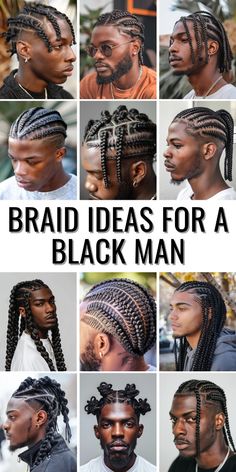 Embrace the diversity of braid ideas for a black man with our collection of hairstyles full head. Whether you are attending a formal event or just want a new everyday look, these male hairstyles ranging from hairstyles twist to sophisticated cornrows for will elevate your style. Explore options that include short hair solutions and hairstyles with a fade that blend functionality with fashion. Male Hair Braids For Men, Male Plats Styles For Men, Box Braids Extensions Men, Male Box Braids Hairstyles, Men Hair Braids Style, Black Male Hairstyles Cornrows, Make Braids Black Men, Black Men’s Hair Braids, Men’s Short Loc Styles