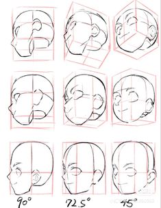 how to draw the head and shoulders in different ways, with instructions for beginners