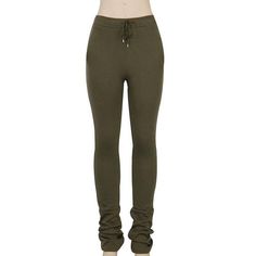 Women Trousers High Waist Track Sweat Pants Streetwear Green Drawstring Bottoms For Fall, Green Drawstring Pants For Fall, Fall Green Bottoms With Drawstring, Fitted Cotton Drawstring Pants, Casual Green Yoga Pants For Fall, Stretch Straight Leg Pants With Drawstring, High Waist Drawstring Sweatpants For Fall, Fitted Full-length Drawstring Pants, Stretch Green Pants With Drawstring