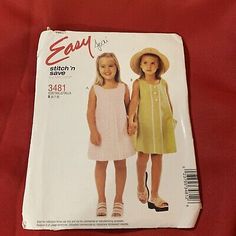 McCalls Easy 3481 Girls Sewing Pattern Summer Dress Size 6-8 Uncut  | eBay Vintage Girls Dress Pattern, Dog Jacket Patterns, Summer Dress Sewing Patterns, Vintage Clothes Patterns, Mccalls Patterns Dress, Mccalls Patterns Vintage, Coat Pattern Sewing, Summer Dress Patterns, Girl Dress Pattern