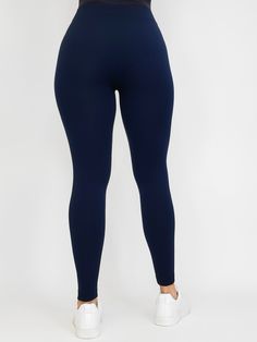 92% POLYESTER 8% SPANDEX O/S FITS SMALL-LARGE Soft and smooth fleece lining inside feels great against your skin and keeps you warm. With the simple and clean silhouette that never goes out of style and the warm fleece lining, this is the perfect winter legging. Sporty Navy Leggings For Yoga, Navy Stretch Activewear For Loungewear, Navy Stretch Activewear In Elastane, Casual Navy Leggings For Workout, Casual Navy Workout Leggings, Navy Stretch Elastane Activewear, Navy Stretch Leggings For Yoga, Stretch Navy Leggings For Yoga, Navy Stretch Workout Leggings