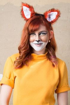 Halloween Fox Makeup, 2015 Halloween, Fox Halloween Makeup, Fox Makeup Halloween, Roald Dahl Costumes, Ears, Fantastic, Diy, Fox Halloween Costume Fox Halloween Makeup, Fox Makeup Halloween, Halloween Makeup Ideas For Women, Fox Halloween Costume, Fox Halloween, Fox Makeup, Trash To Couture