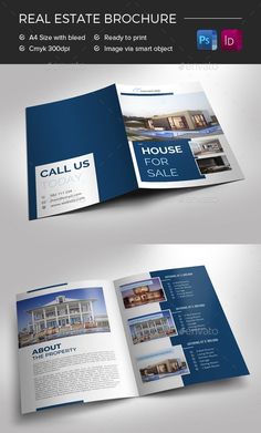 the real estate brochure is open and ready to be used