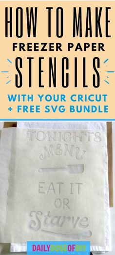 how to make freezer paper stencils with your cricut and free svg bundle