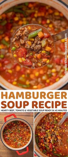 hamburger soup recipe with vegetables and meat in it