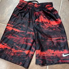 Red And Black Big Shorts. So Nice .Never Worn ! Perfect Condition! Son Is Older Now! Please Enjoy Nike Red Bottoms With Elastic Waistband, Big Shorts, Nike Basketball Shorts, Nike Bottoms, Nike Red, Nike Basketball, So Nice, Basketball Shorts, Kids Nike