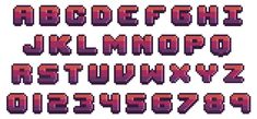 an old school pixel font and numbers set up in the style of 8 bit video games