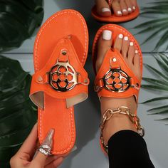 Patterned:Solid colorMaterial:Faux leatherHeel Type:FlatClosure:Pull onHeel Hight:Flat HeelItem ID:CV63813 Casual Multicolor Flat-heeled Flip Flops, Faux Leather Heels, Casual Flats, Slide Sandals, Leather Heels, Stylish Women, Flip Flops, Womens Sandals, Buckle