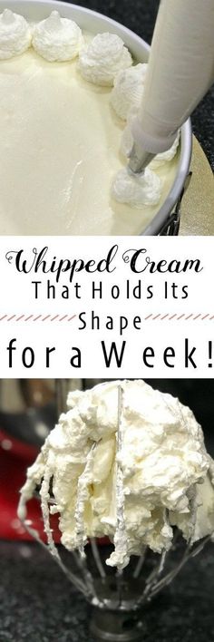 whipped cream that holds its shape for a week