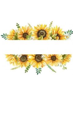 two sunflowers with green leaves are painted on white paper