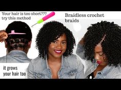 BRAIDLESS CROCHET BRAID ON A VERY SHORT TWA | AFRICAN THREADING METHOD | OGC - YouTube Diy Crochet Hairstyles, Braidless Crochet, African Threading, Crochet Braid Pattern, Braids Short, Crochet Hairstyles, Curly Crochet Hair Styles, French Braid Hairstyles, Crochet Braid Styles