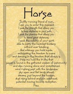 a poem written in black ink on yellow paper with an image of a horse's head