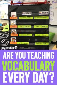 there is a poster that says are you teaching vocabulary every day?