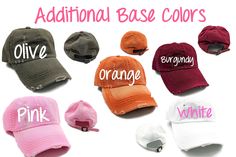 Need to change this cap design to a messy bun/high ponytail cap style, a non-distressed baseball cap or kid's baseball cap? Once you have this cap in your cart, head here: https://etsy.me/2S82fka Distinct Headwear Presents... ☀️Women's embroidered sun cap in your choice of cap and thread colors. ☀️Shown on: Dark grey cap base with yellow and white sun. ☀️Accent color is defined as the swirl inside the sun and the sun outline. CAP FEATURES: -Ladies fit, distressed style baseball cap is 100 percen Messy Bun High, Bun High, Cow Hat, Chicken Hats, Ponytail Cap, Kids Baseball Caps, Sevierville Tn, Distressed Baseball Cap, Monogram Hats