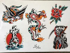 an image of some tattoos on paper