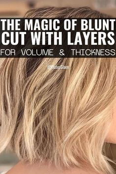 Discover the magic of the blunt cut with layersBoost volumethicknessDive in now Haircuts That Add Volume Fine Hair, Layers For Volume, Volume Haircut, Thick Locks, Fine Flat Hair, Thick Hair Cuts, 2023 Hair, Shaggy Bob, Aging Hair