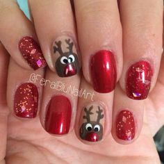 nail designs Ladybug Nails, Seasonal Nails, Holiday Nail Art, Nail Polish Designs, Gel Nail Designs, Unique Nails, Beautiful Nail Art