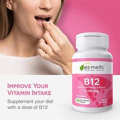 Brand: EZ MeltsFeatures: Bountiful Benefits in Every Bottle –– Help your body stay at its best with this B12 supplement. A B12 vegan vitamin supports healthy immune function and promotes mental clarity.* Aiding the body in breaking down food into energy, B vitamins are vital for overall well being* Develop a Routine –– Vegan B12, B12 Vitamin, Vitamin Tablets, B12 Vitamin Supplement, Glutathione Whitening, B12 Deficiency, Vegan Vitamins, Vitamin B12 Deficiency, Health Vitamins