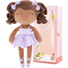 Gloveleya Baby Girl Gifts Plush Dolls Curly Hair Doll Soft Girls Toy Ballerina Tanned Lavender 13 Inches SPECIFICATION Net Weight: 200g / 6oz Size: 13*5.5*2.5 Inch Material: Polyester and PP Cotton Suitable Age: 0-36 Months Size: 13".  Color: Purple. Toys By Age, Hair Doll, Baby Toddler Toys, Soft Girl, Toys Shop, Toys For Girls, Plush Dolls, Toddler Toys