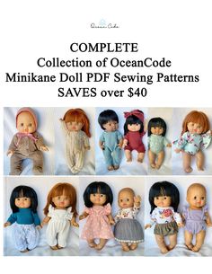 the complete collection of oceancodee doll sewing patterns